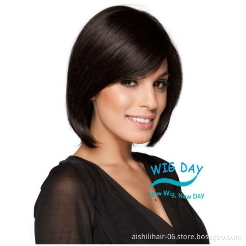 Aishili Wholesale medium long cheap synthetic wigs natural straight hair synthetic hair wig for woman